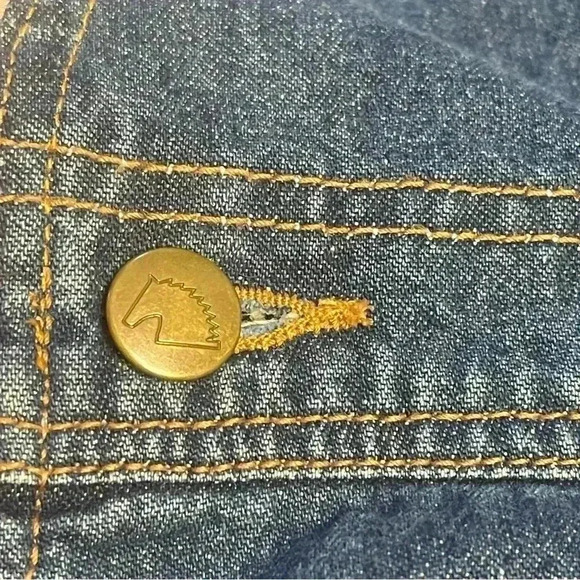 Vintage Sawhorse Denim Overalls Dungarees Carpenter Bib  Size 42x30 - Picture 9 of 10